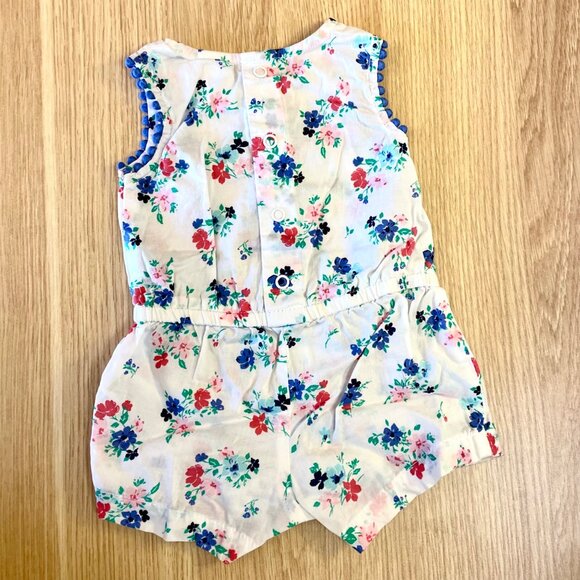 Carters Baby Girl Sleeveless Floral Romper Sz 3M Snap closure Lightweight - Picture 2 of 8
